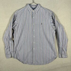 Polo Ralph Lauren Classic Fit Oxford Shirt Mens Large Blue Stripe Button Down
